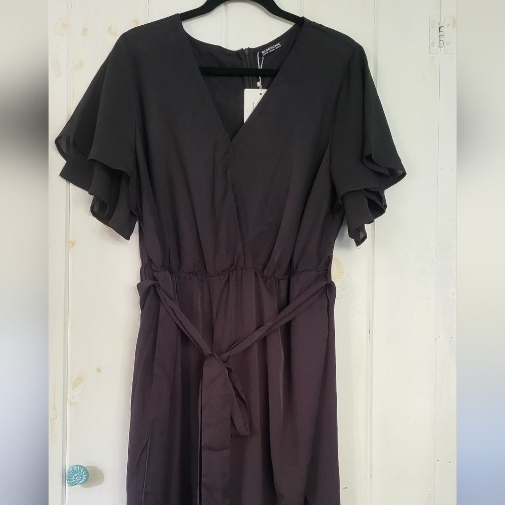 Bloomchic V Neck Double Flutter Sleeve Jumpsuit N… - image 8